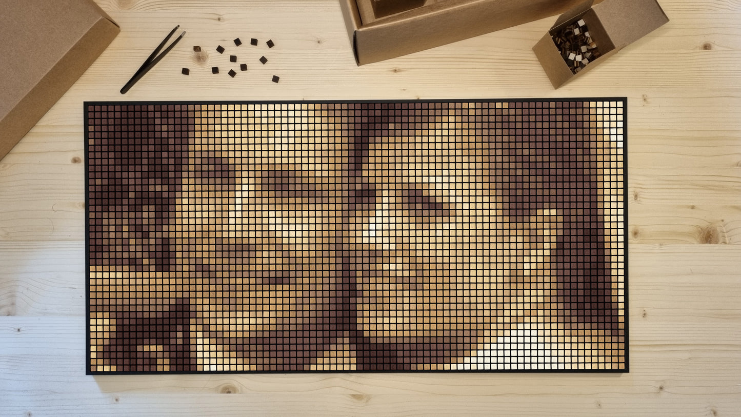 DIY wooden mosaic, with your photo