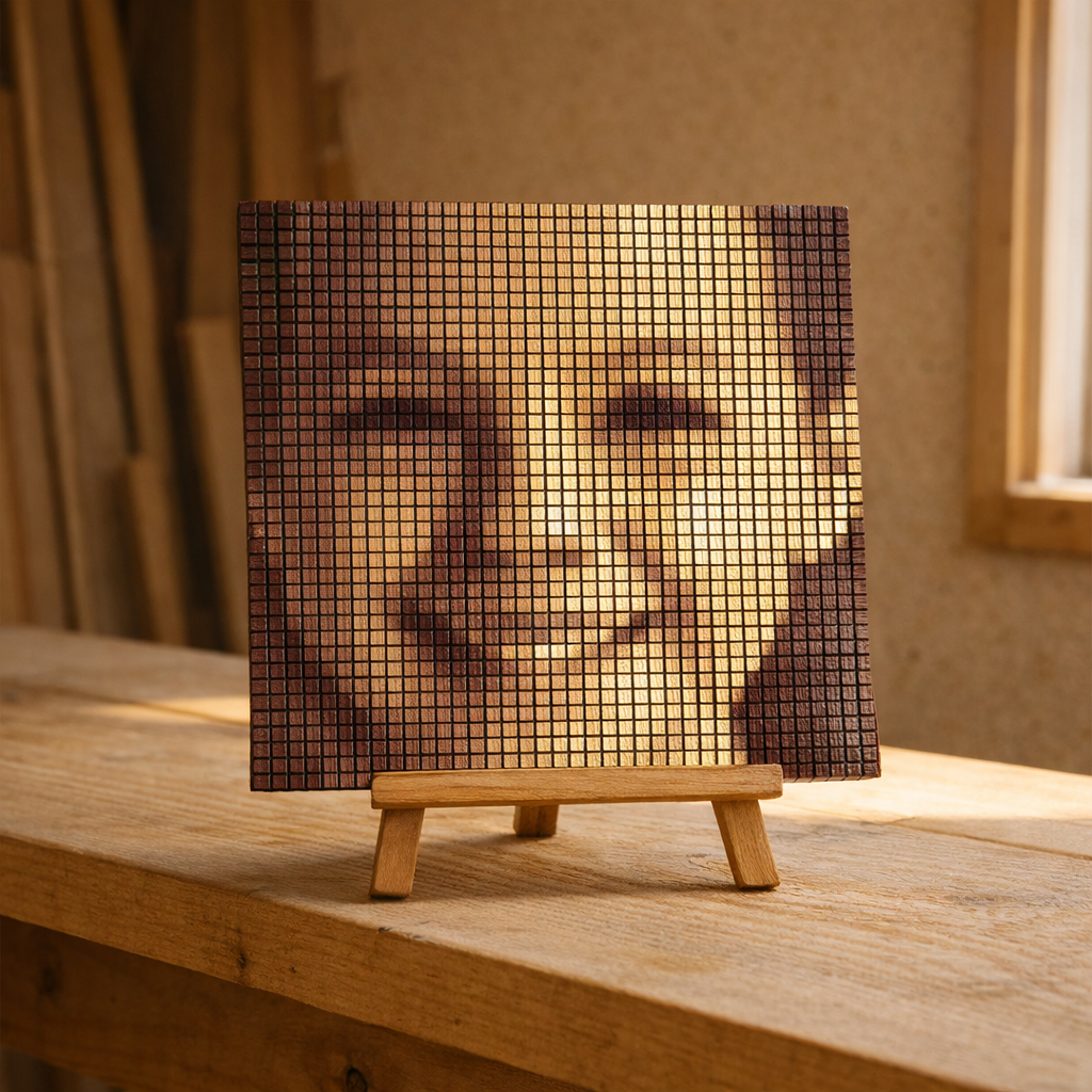 DIY wooden mosaic, with your photo