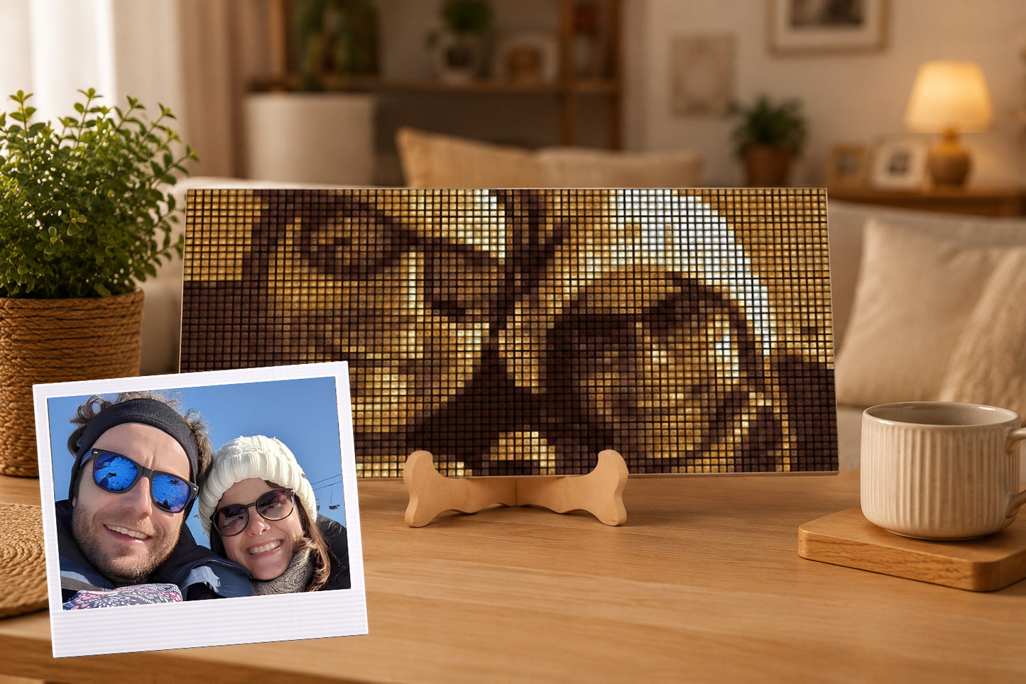 DIY wooden mosaic, with your photo 
