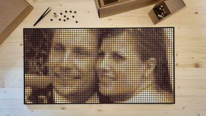 DIY wooden mosaic, with your photo 