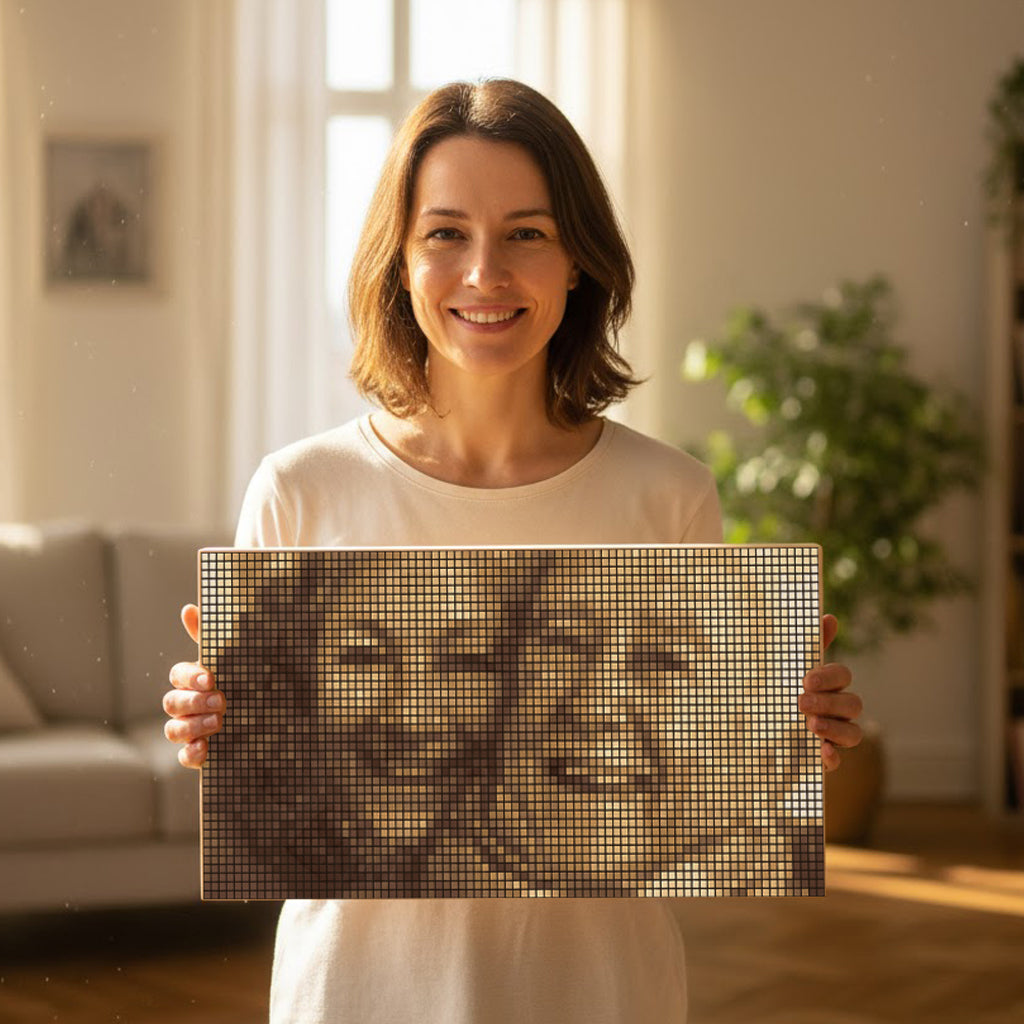 DIY wooden mosaic, with your photo 