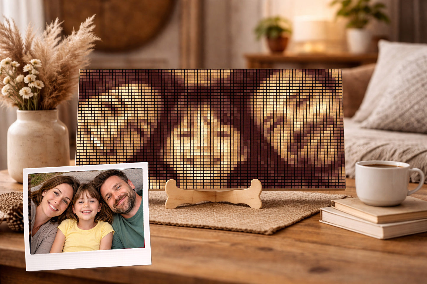 Mosaico personalizzato 3 volti 28x56cm