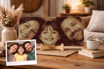 Mosaico personalizzato 3 volti 28x56cm