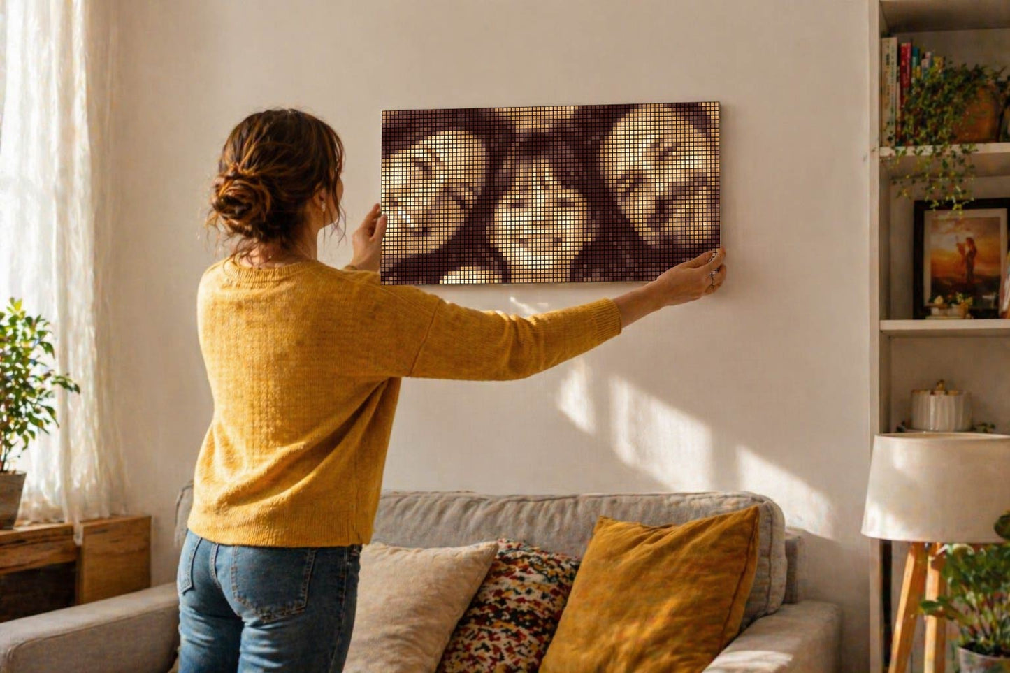 Mosaico personalizzato 3 volti 28x56cm